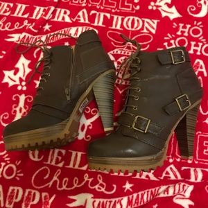 Brown burnish pu shoes